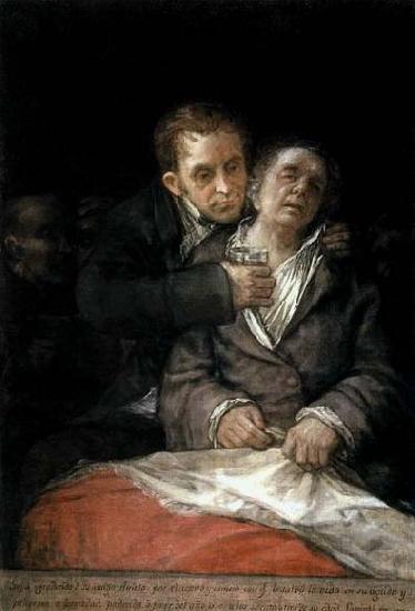 Francisco de goya y Lucientes Self-Portrait with Doctor Arrieta Spain oil painting art